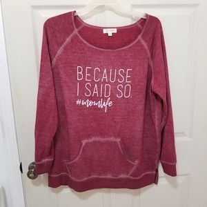 Long sleeve maroon light sweatshirt